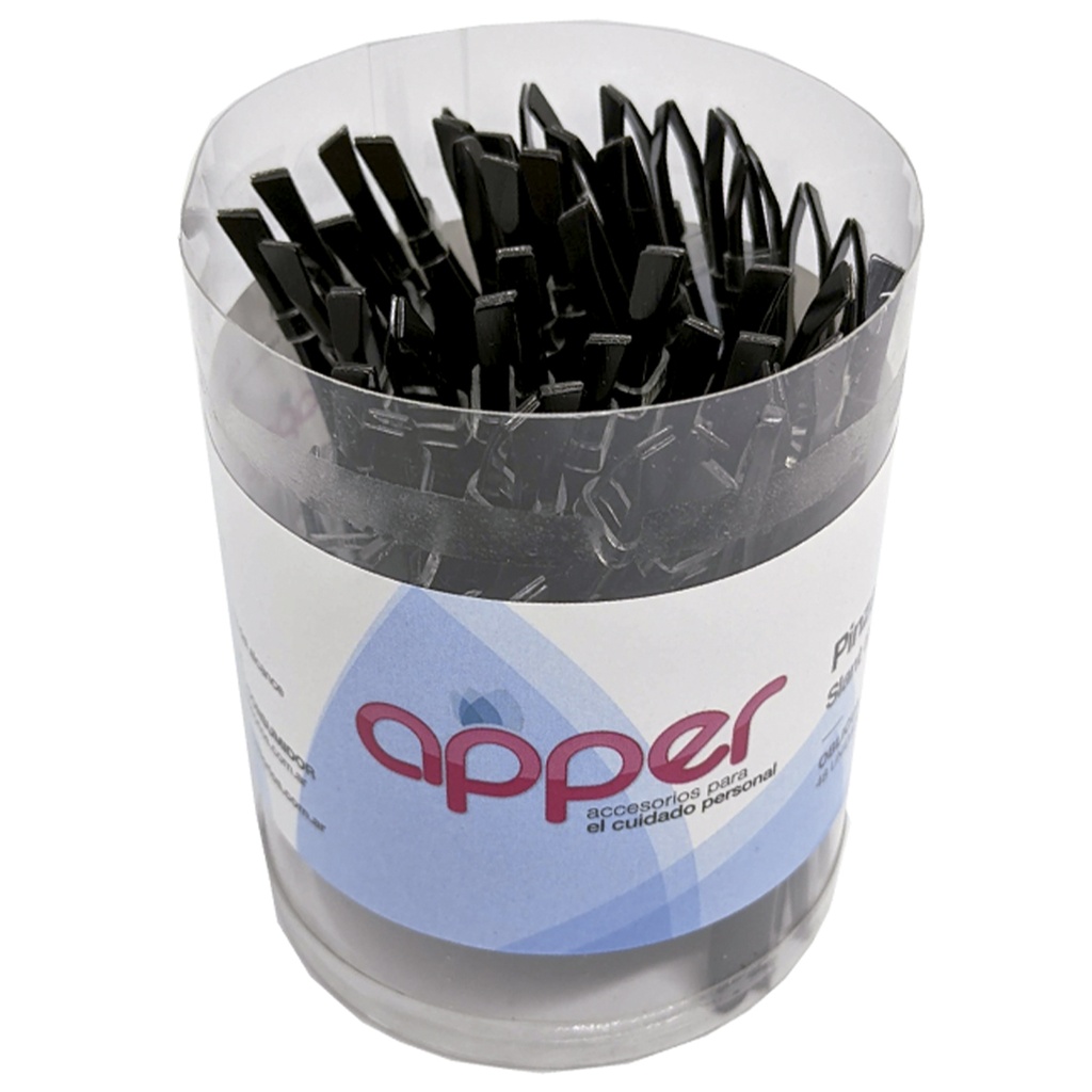 Pinza de depilar oblicua negra pote x 48 A402