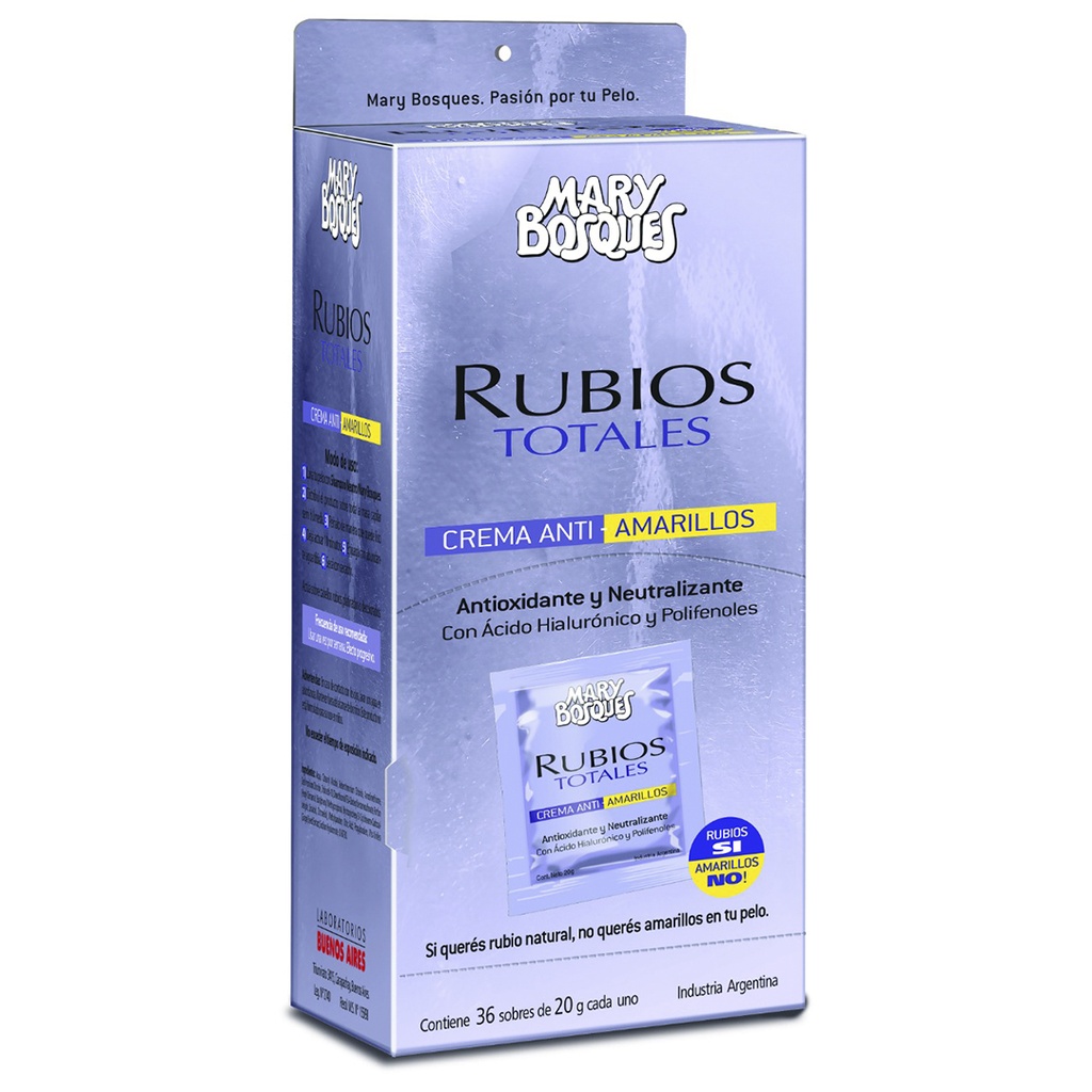 Crema Antiamarillos Rubios Totales Sachetera x36u. MB MB21