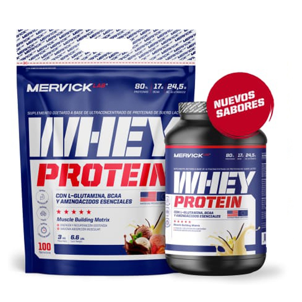 WHEY PROTEIN VAINILLA ICE CREAM 80% PROTEINA + BCAA + GLUTAMINA (100 DOSIS) 3 kg MER94