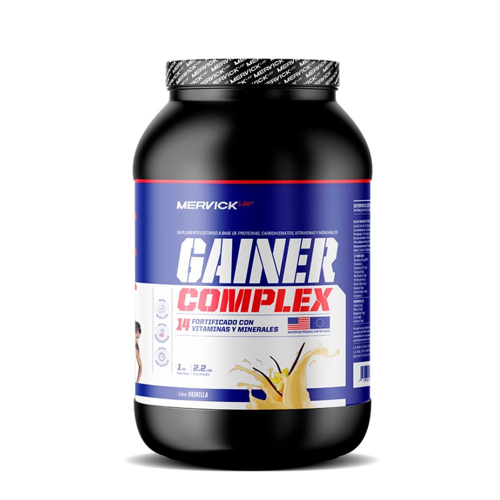 GAINER VAINILLA FORTIFICADO CON VITAMINAS Y MINERALES 1,5kg MER105