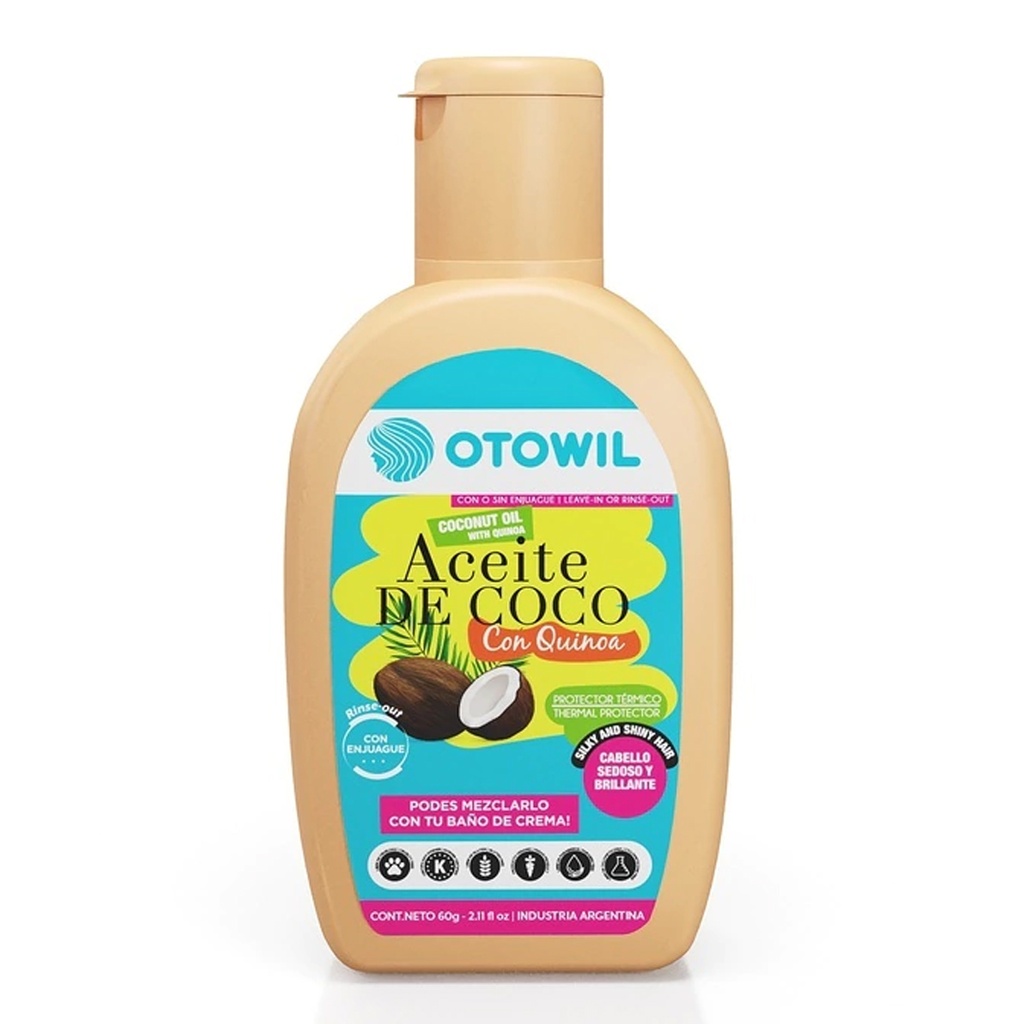 Aceite de Coco con Quinoa | Frasco x 60 grs.Caja x6u. OC183