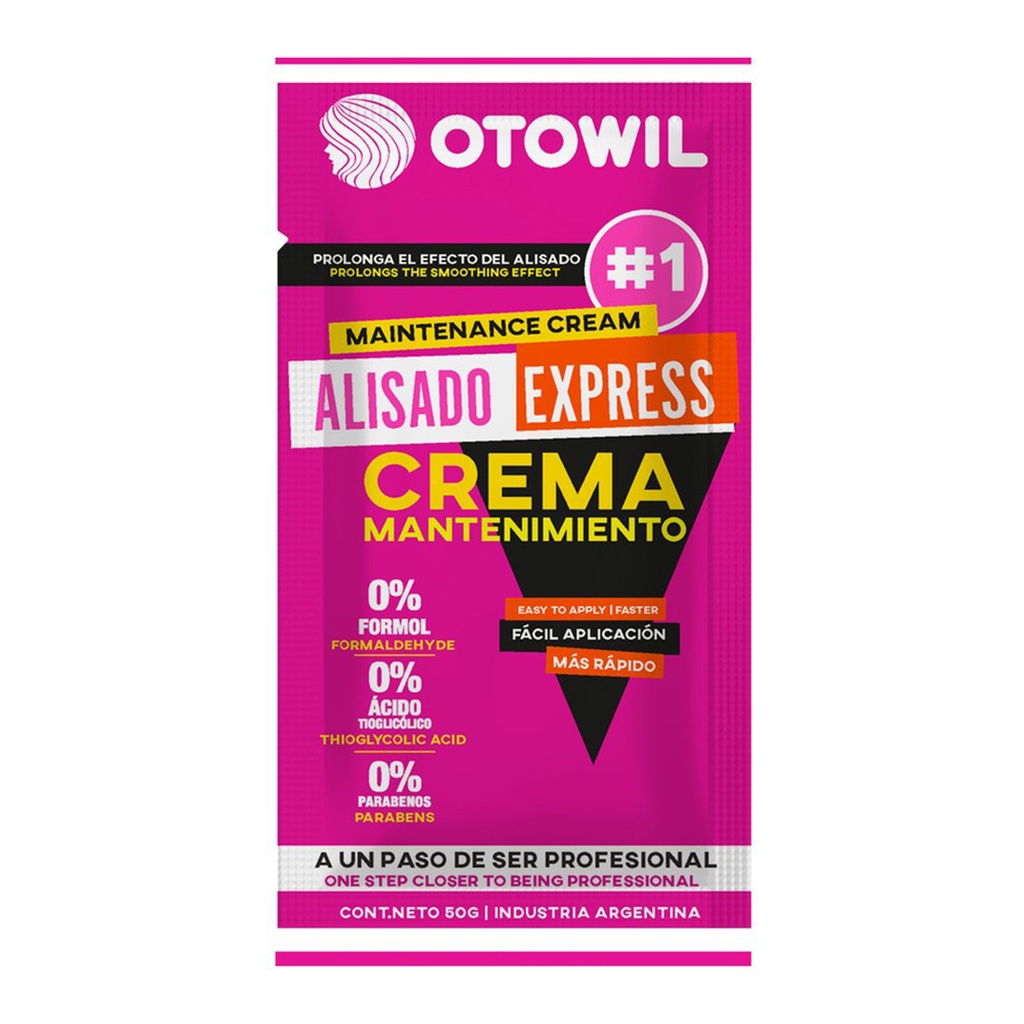 Alisado Express - Crema Mantenimiento | Sobre x50g | Caja x10u. OC24