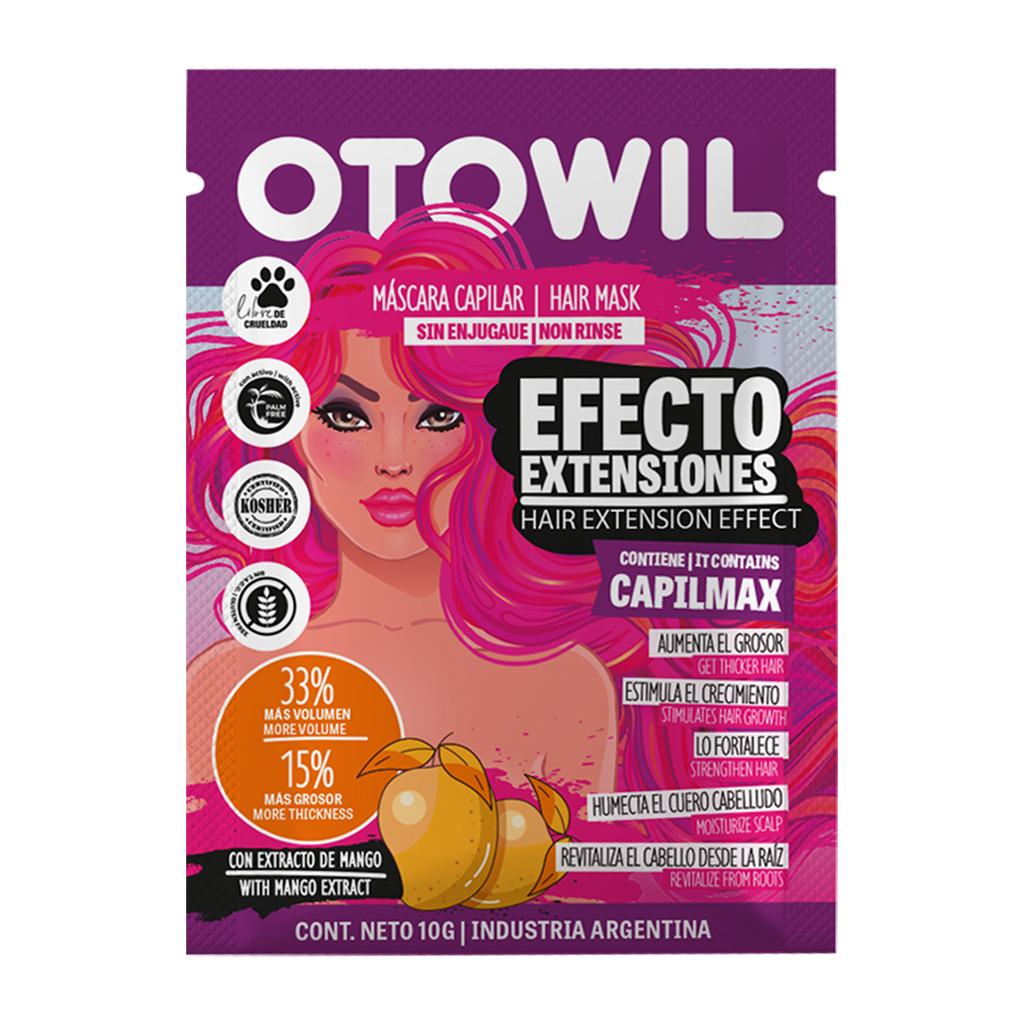 Efecto Extensiones - Mascara Capilar sin enjuague x 10 grs Caja x48u. OC144