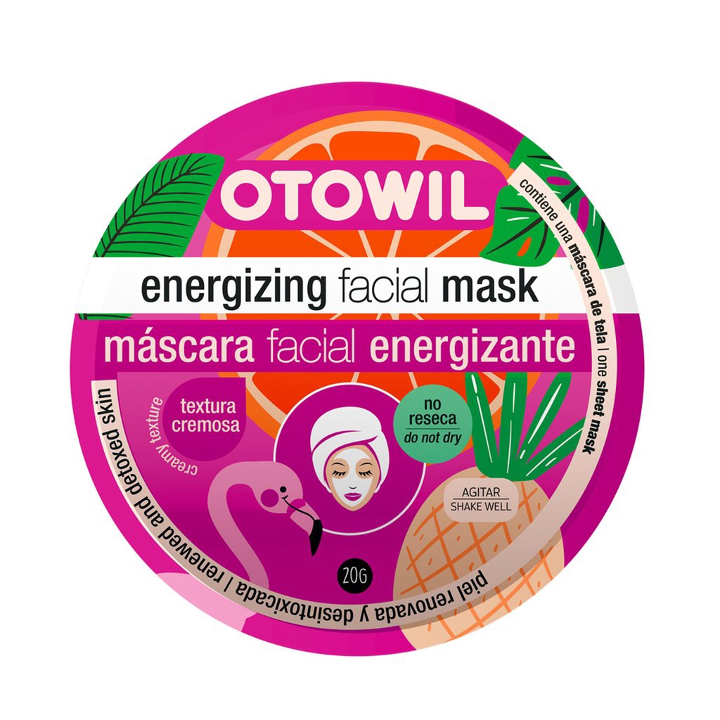 Máscara Facial Tela - Energizante | Sachet x20g | Caja x 12u. OC84