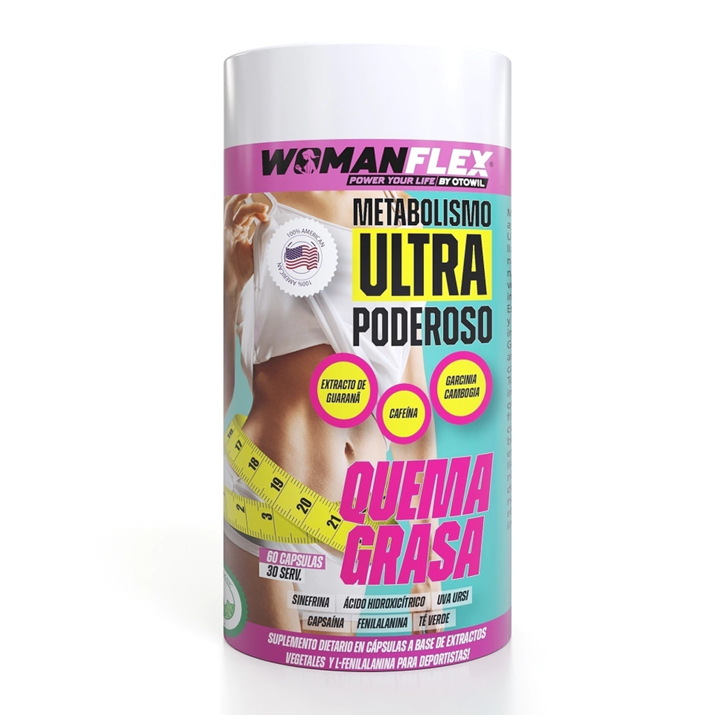 WOMANFLEXCápsulas Quemadoras de Grasa - METABOLISMO ULTRA PODEROSO QUEMA GRASA - FRASCO x60 cápsulas OC263