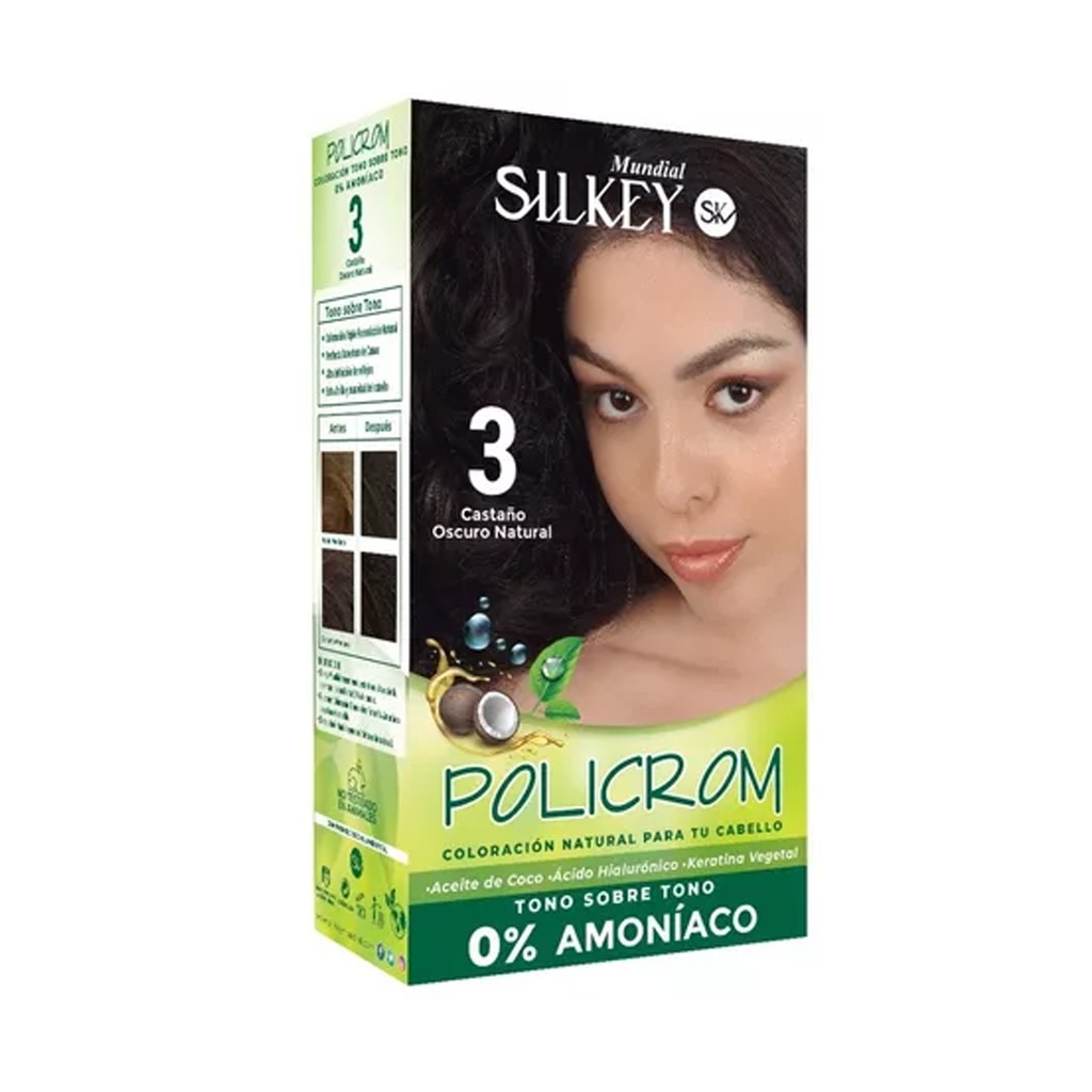 CASTAÑO OSCURO NATURAL POLICROM SIN AMONIACO KIT SK41.3