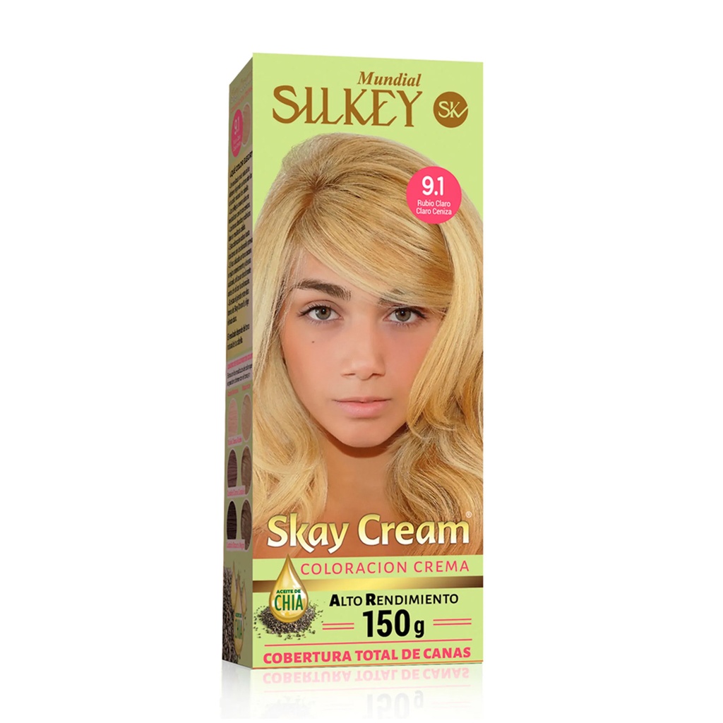 RUBIO CLARO CLARO CENIZA SKAY CREAM ALTO RENDIMIENTO KIT SK55.9.1