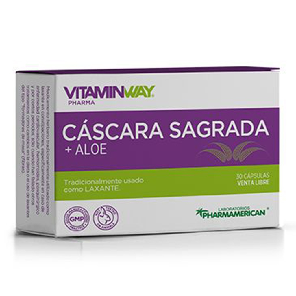 CÁSCARA SAGRADA + ALOE VITAMIN WAY - Estuche x 30 cápsulas AQ39