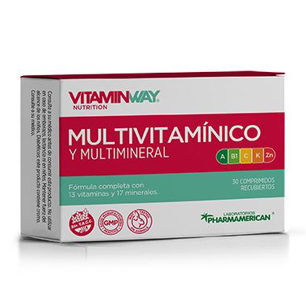 MULTIVITAMÍNICO VITAMIN WAY - Estuche x 30 comprimidos recubiertos AQ105