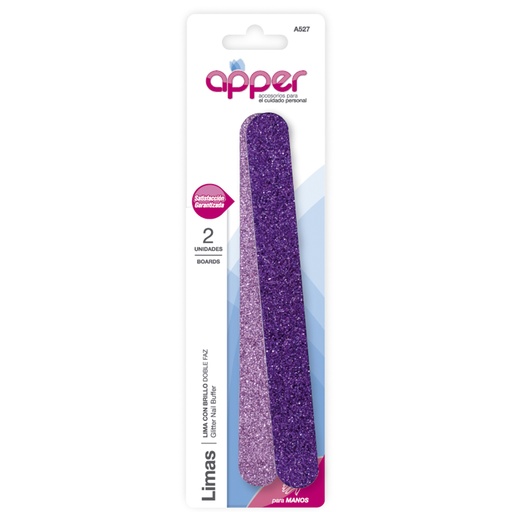 [A527] Lima doble Faz con brillo x 2 un. Apper A527