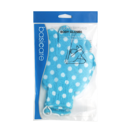 [BA2268] Guantes exfoliantes de baño de nylon azul (2) BA2268