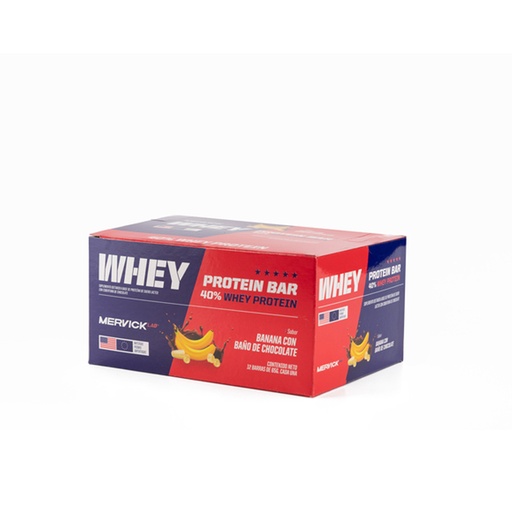 [MER126] WHEY PROTEIN BAR SABOR BANANA  65 GRS 40% WHEY PROTEIN x12u MER126