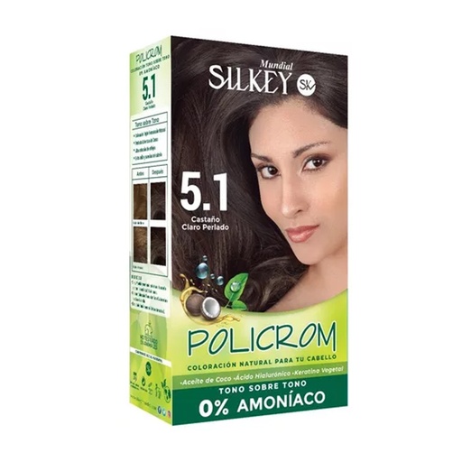 [SK41.5.1] CASTAÑO CLARO PERLADO POLICROM SIN AMONIACO KIT SK41.5.1