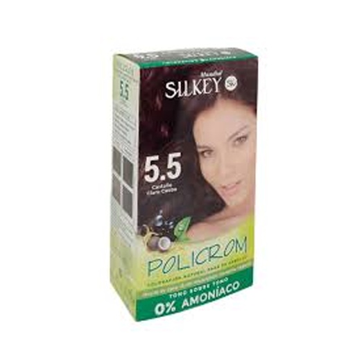 [SK41.5.5] CASTAÑO CLARO CAOBA  POLICROM SIN AMONIACO KIT SK41.5.5