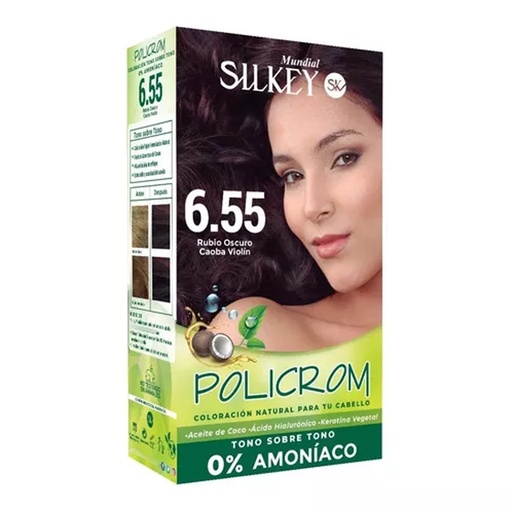 [SK41.6.55] RUBIO OSCURO CAOBA VIOLIN POLICROM SIN AMONIACO KIT SK41.6.55