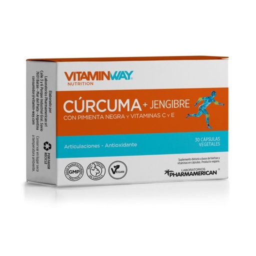 [AQ63] CURCUMA + JENGIBRE CON PIMIENTA Estuche x 30 cápsulas AQ63